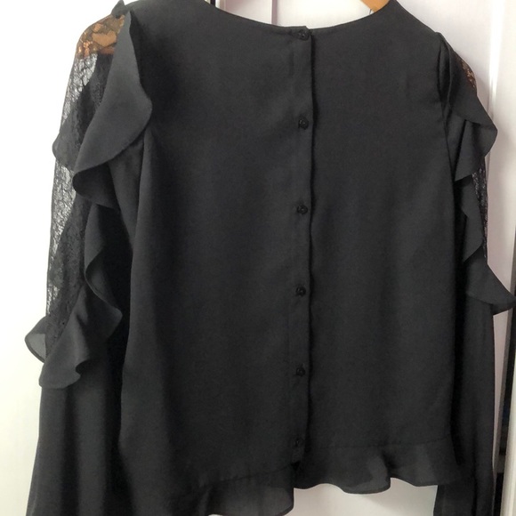 NWT Zara Ruffle and Lace Sleeve Top with F… - Picture 6 of 6